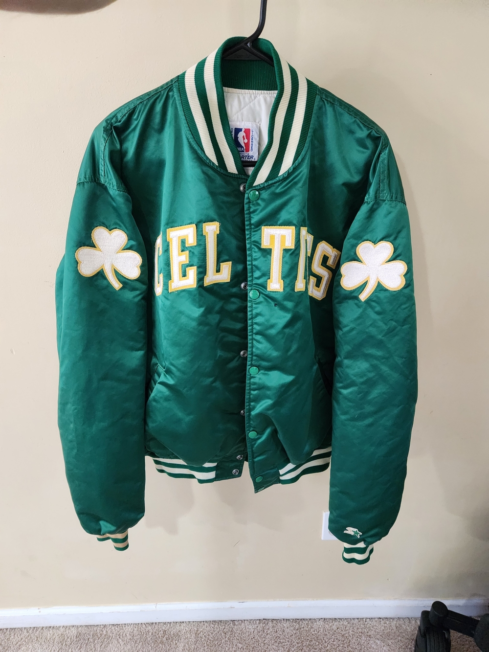 Vintage STARTER Green Celtics Varsity Jacket Size XXL Signs Of Wear Check Pics